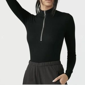 Joah Brown half zip mock neck